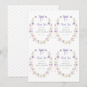 Invitation Lavender Bow Gift Tag Printable (Devant / Derrière)
