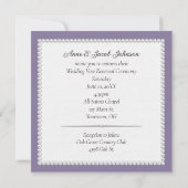 Invitation Lavender Bow sur dentelle Mariage Vow renouveau (Dos)