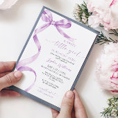 Invitation Lavender Bow Sweet Little Girl Baby shower