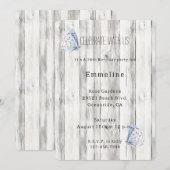 Invitation Lavender Butterfly Dreams Faux Wood Birthday (Devant / Derrière)