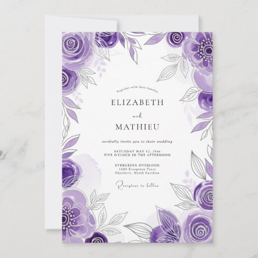 Invitation Lavender Celestial Spring Wedding (Devant)