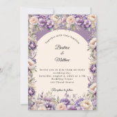Invitation Lavender champagne cream floral arch wedding (Devant)