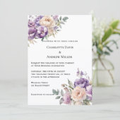 Invitation Lavender champagne cream floral wedding (Debout devant)