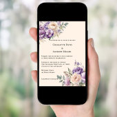 Invitation Lavender champagne cream floral wedding