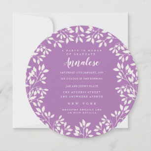 Invitation Lavender Circle Feuille Wreath Ladies Party