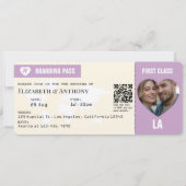 Invitation Lavender & Cream Boarding Pass Wedding (Devant)
