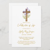 Invitation Lavender Cross Celebration of Life Funeral (Devant / Derrière)