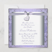 Invitation Lavender Cross Girls Purple Première Communion (Dos)