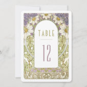 Invitation Lavender Daisy Numéros de tableau Art Nouveau Vint (Devant)