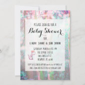 Invitation *~* Lavender Dragon rose Baby shower bébé fille (Dos)