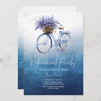 Invitation Lavender Dreams, Floral Bicycle Retirement Party