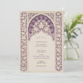Invitation Lavender Elegance Art Nouveau Mariage dentelle (Debout devant)