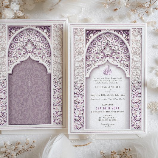 Invitation Lavender Elegance Mariage islamique
