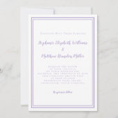 Invitation Lavender Elegant Classic Minimalist Wedding Script (Devant)