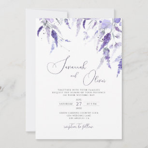 Invitation Lavender Elegant Meadow Fleur sauvage Floral Maria