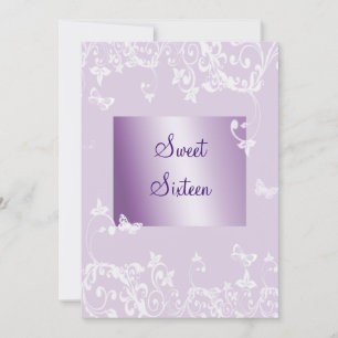 Invitation Lavender Elegant Sweet sixteen Anniversaire Invita