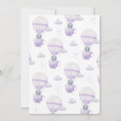 Invitation Lavender Elephant Baby brasse du Baby shower (Dos)
