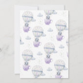 Invitation Lavender Elephant Baby brasse du Baby shower (Dos)