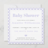 Invitation Lavender En vichy Motif Baby shower (Devant)