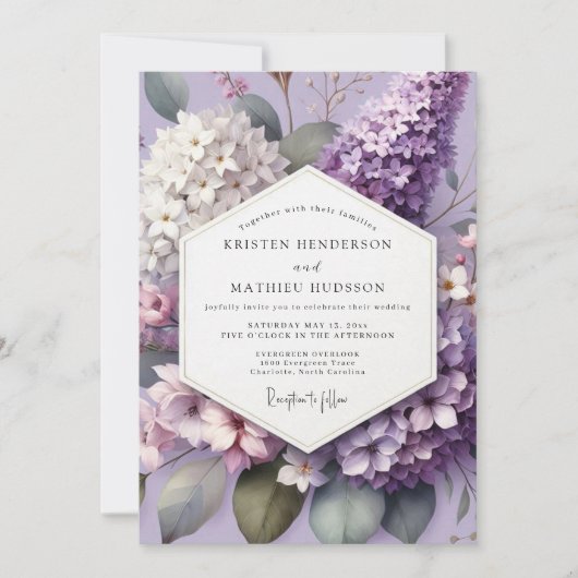 Invitation Lavender Ethereal Blossom Wedding (Devant)