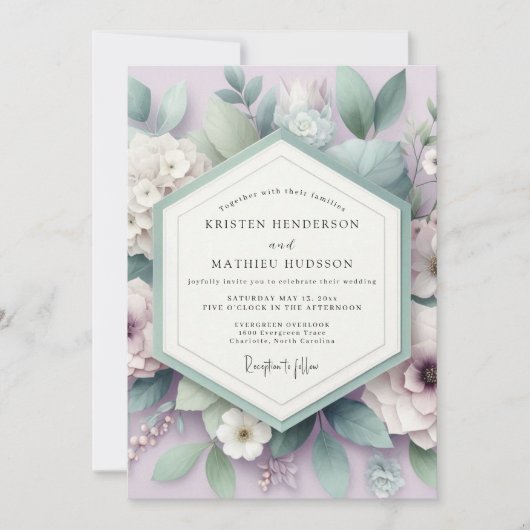 Invitation Lavender Ethereal Botanical Wedding (Devant)