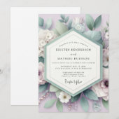 Invitation Lavender Ethereal Botanical Wedding (Devant / Derrière)
