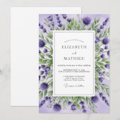 Invitation Lavender Ethereal Botanical Wedding (Devant / Derrière)