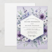 Invitation Lavender Ethereal Botanical Wedding (Devant / Derrière)