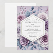 Invitation Lavender Ethereal Flora Wedding (Devant / Derrière)