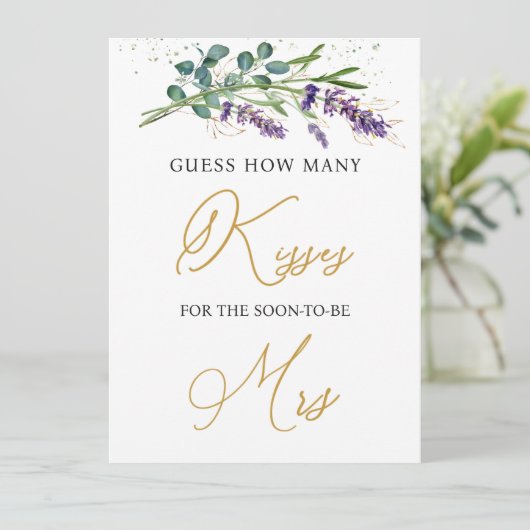 Invitation Lavender Eucalyptus Devine Combien De Baisers Jeu (Debout devant)