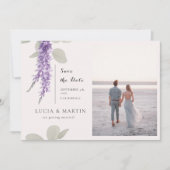 Invitation Lavender Eucalyptus Feuilles Photo Enregistrer La  (Devant)