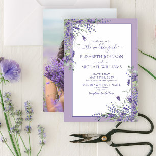 Invitation Lavender Eucalyptus Greenery Mariage photo Invitat