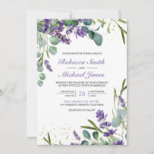 Invitation Lavender Eucalyptus Photo Collage QR Code Mariage (Devant)