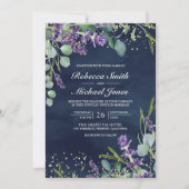 Invitation Lavender Eucalyptus Photo Marine QR Code Mariage (Devant)