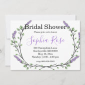 Invitation Lavender Eucalyptus romantique boho douche nuptial (Devant)