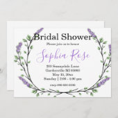 Invitation Lavender Eucalyptus romantique boho douche nuptial (Devant / Derrière)