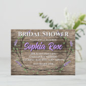 Invitation Lavender Eucalyptus romantique rustique douche nup (Debout devant)