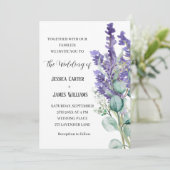 Invitation Lavender Eucalyptus Rustique mariage élégant (Debout devant)