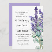 Invitation Lavender Eucalyptus Rustique mariage élégant (Devant / Derrière)