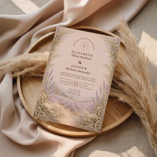 Invitation Lavender Field Countryside Wedding