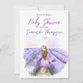 Invitation Lavender Field Fleur violette Provence Baby shower (Devant)