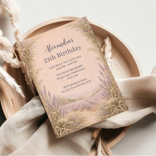Invitation Lavender Field Garden Birthday