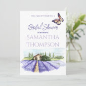 Invitation Lavender Field Moderne Provence Baby Fête des mari (Debout devant)