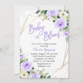 Invitation Lavender Floral Baby dans le Baby shower de fleurs (Devant)