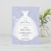 Invitation Lavender Floral Elegance Bride Gown Fête des marié (Debout devant)