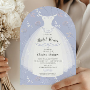 Invitation Lavender Floral Elegance Bride Gown Fête des marié