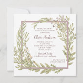 Invitation Lavender Floral Frontière Déjeuner nuptial (Devant)