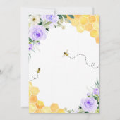 Invitation Lavender Floral Miel Baby shower abeille (Dos)