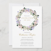 Invitation Lavender Floral Photo Célébration de la vie funéra (Devant)
