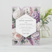 Invitation Lavender Floral Romance Wedding (Debout devant)